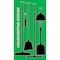 5S Supplies 5S Housekeeping Shadow Board Broom Station Version 8- Green Board / Black Shadows  With Broom HSB-V8-GREEN-KIT - alternate 1